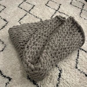 homemade chunky knit blanket